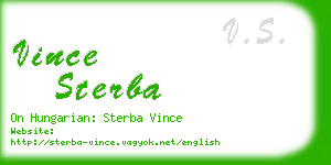 vince sterba business card